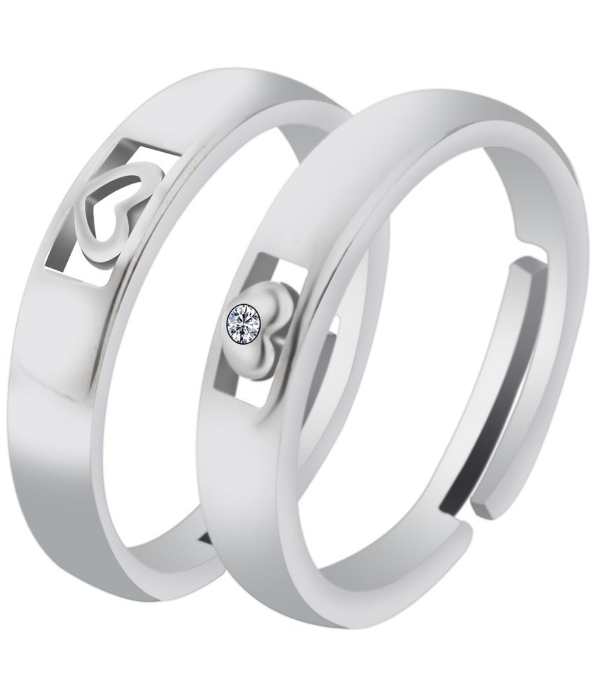     			Special For  Couple Ring  Valentines Lovers Ring Set  Adjustable  Silver Plated For Women And Men