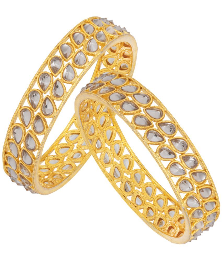     			Sukkhi Beguiling Gold Plated Kundan (Set of 2) Bangle For Women