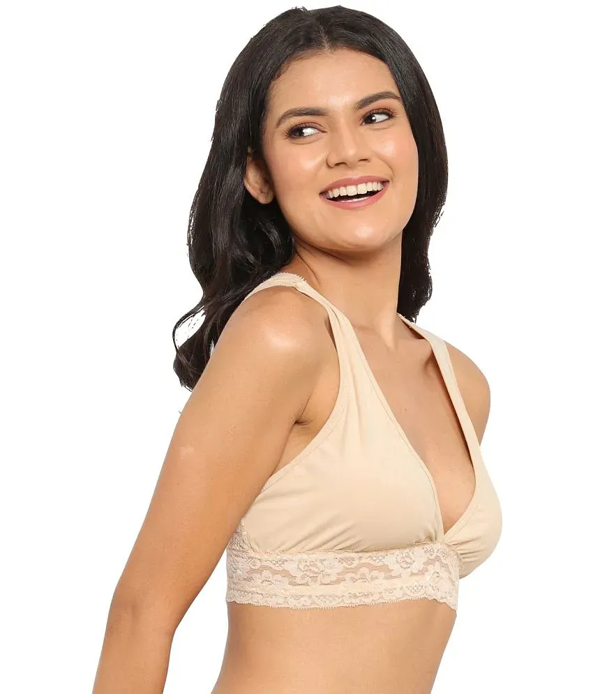 N-Gal Polyester Bralette - Beige Single - Buy N-Gal Polyester