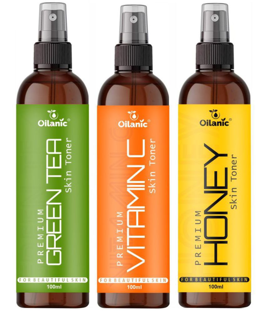     			Oilanic   Green Tea, Vitamin C & Honey   Skin Tonic 300 mL Pack of 3