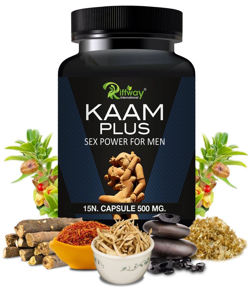     			Riffway Kaam Plus Herbal Capsules For Sex Power Timing Shilajit Gold capsule for stamina strength vigor vitality 100% Ayurvedic