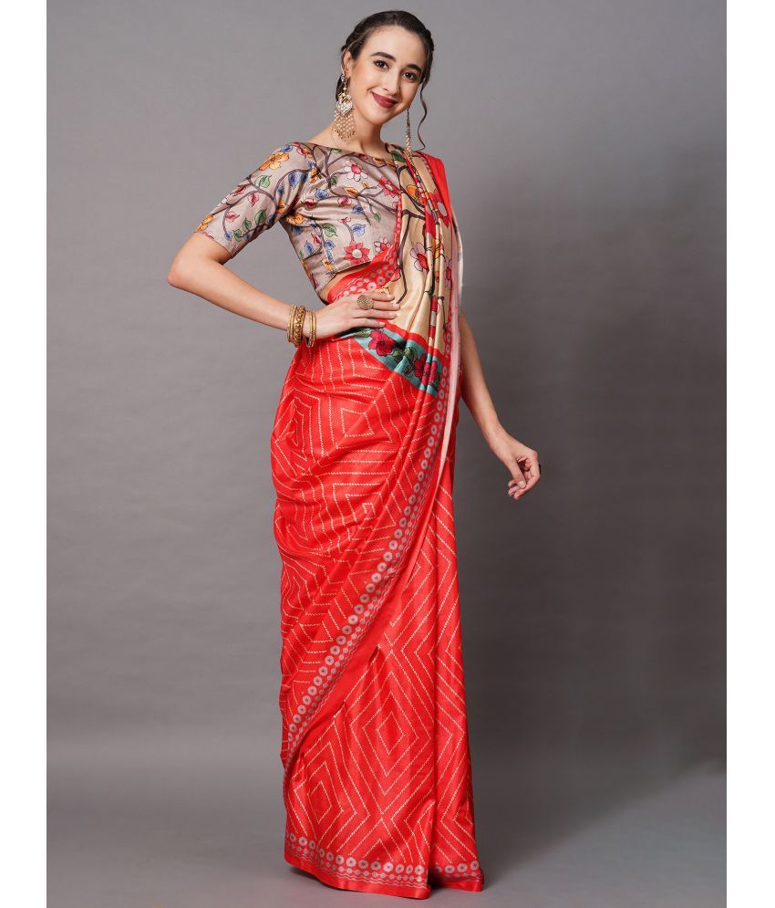 Saree Mall Red Dola Silk Saree - Single - Buy Saree Mall Red Dola Silk ...