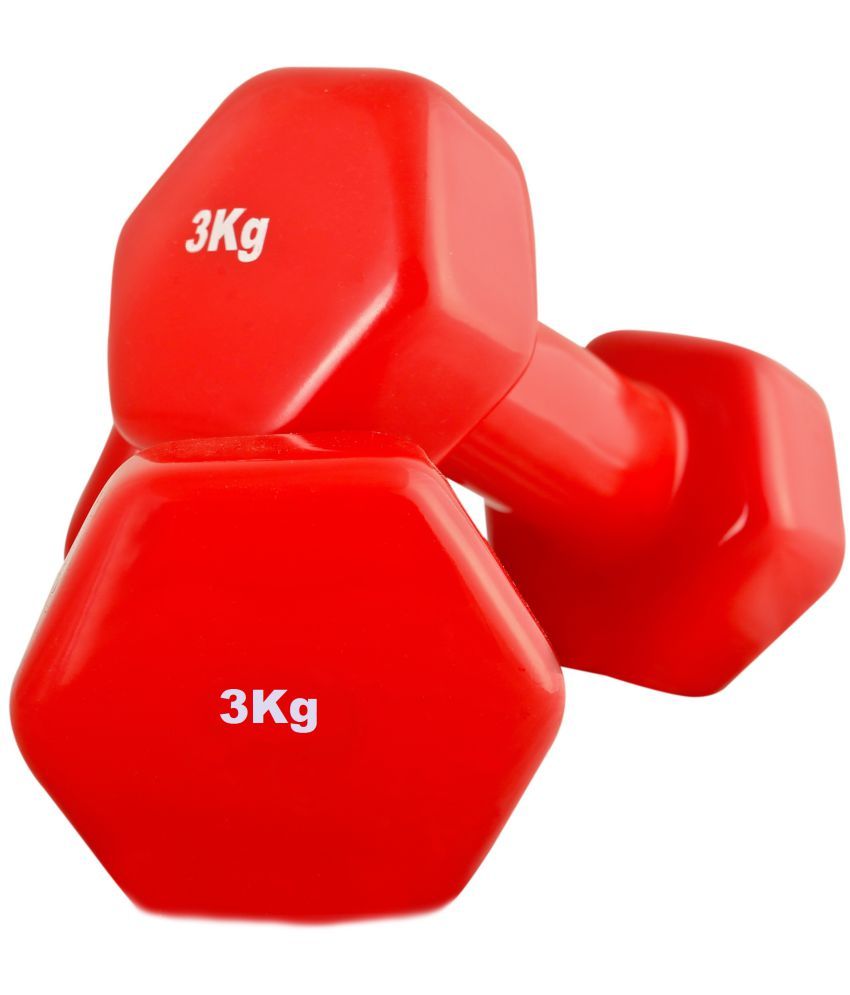     			SportSoul Vinyl Dumbbell (3 Kg Pair) Colour: Red