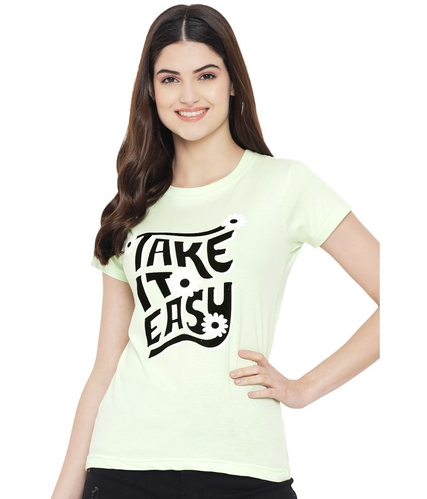     			Fabflee Cotton Green T-Shirts - Single