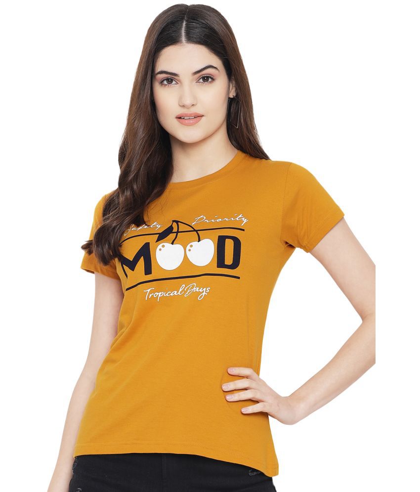     			Fabflee Cotton Yellow T-Shirts - Single
