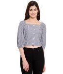 Style Quotient - Grey Cotton Blend Women's Crop Top