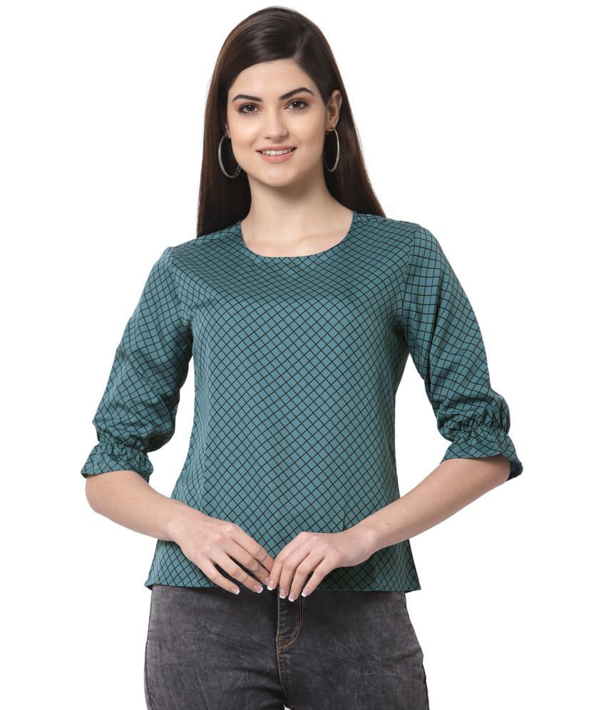     			Style Quotient Polyester Regular Tops - Green Single