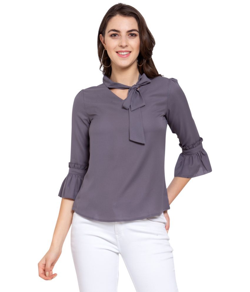     			Style Quotient Polyester Regular Tops - Grey Single