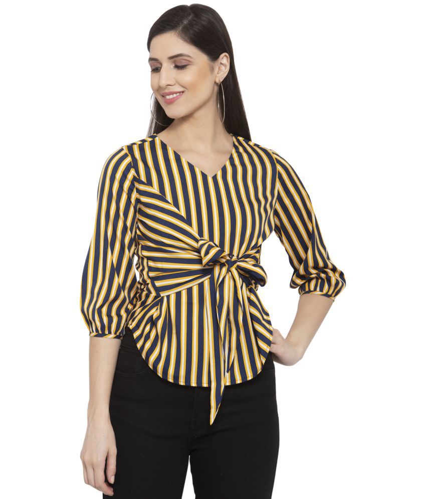     			Style Quotient Polyester Regular Tops - Yellow Single