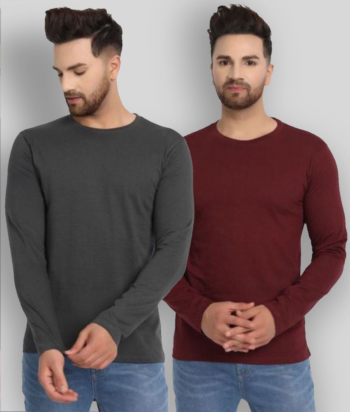     			ESPARTO - Wine Cotton Regular Fit Men's T-Shirt ( Pack of 2 )