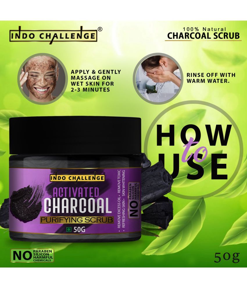 INDO CHALLENGE Charcoal Face & Body Scrub Activated Charcoal Facial