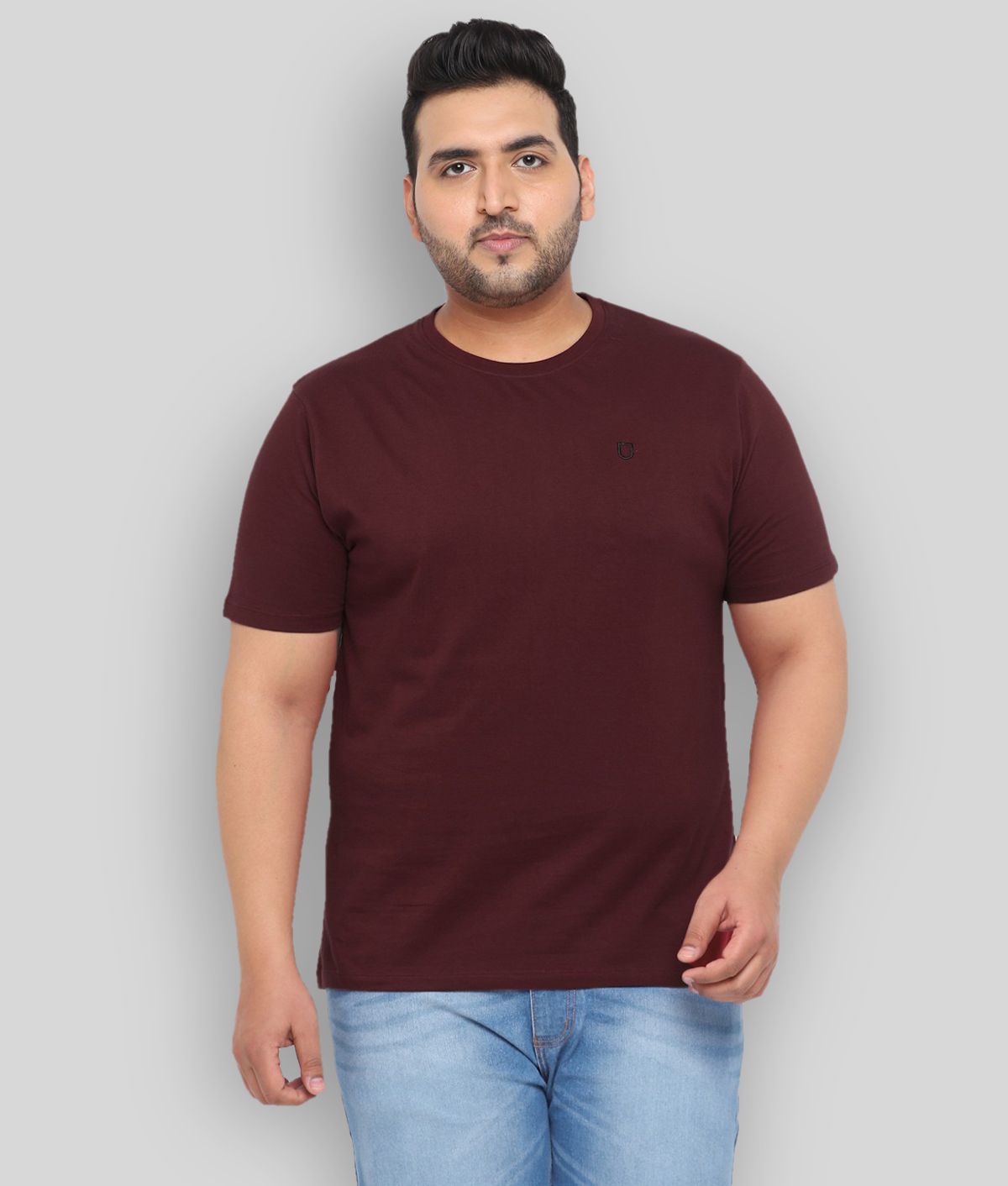     			Urbano Plus - Maroon Cotton Regular Fit Men's T-Shirt ( Pack of 1 )