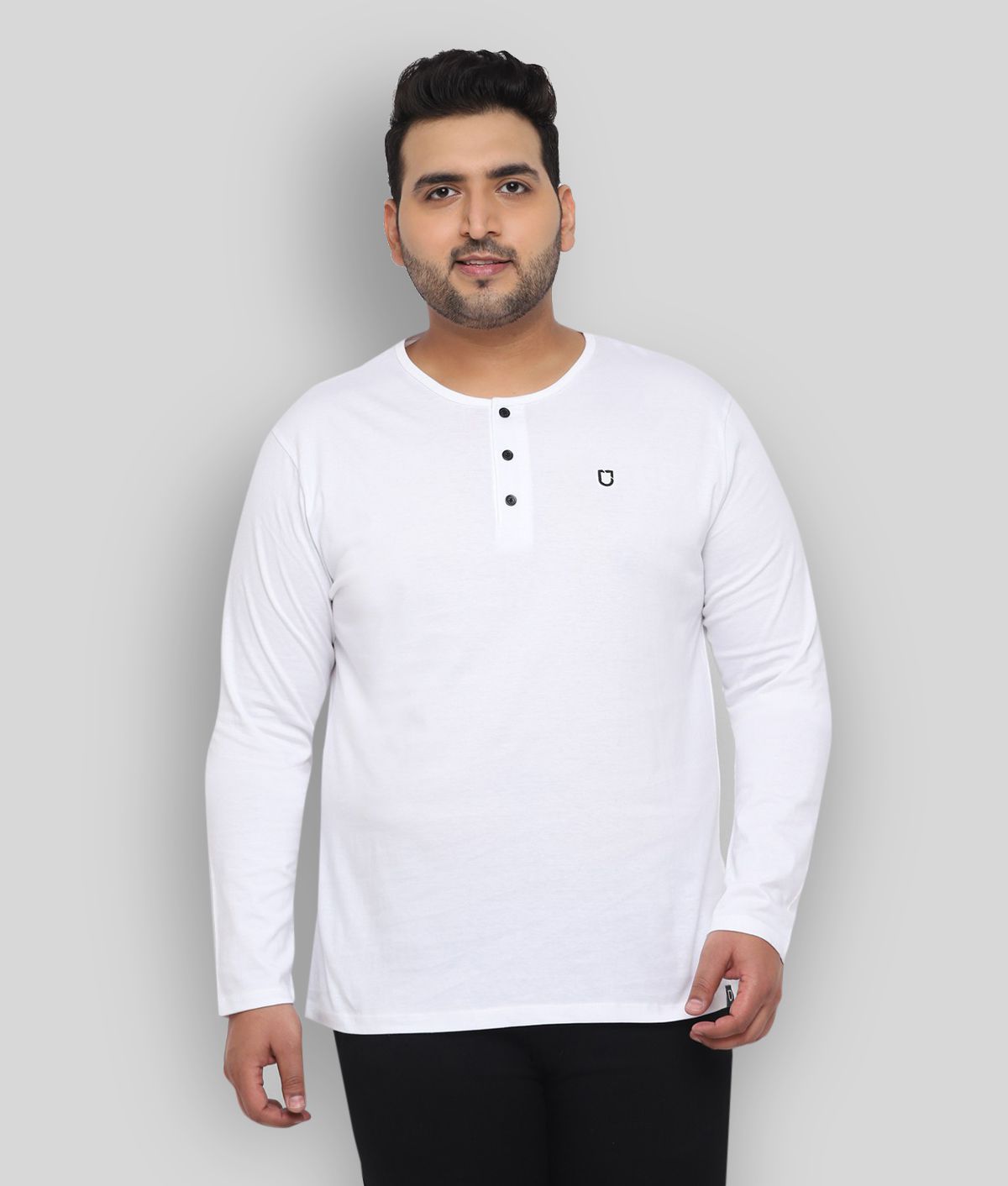     			Urbano Plus - White Cotton Regular Fit Men's T-Shirt ( Pack of 1 )