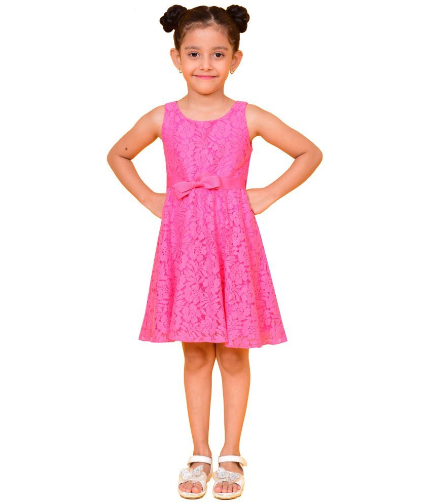     			NUEVOSKIDDOS 100% Cotton Pleated For Girls ( Pack of 1 , Pink )