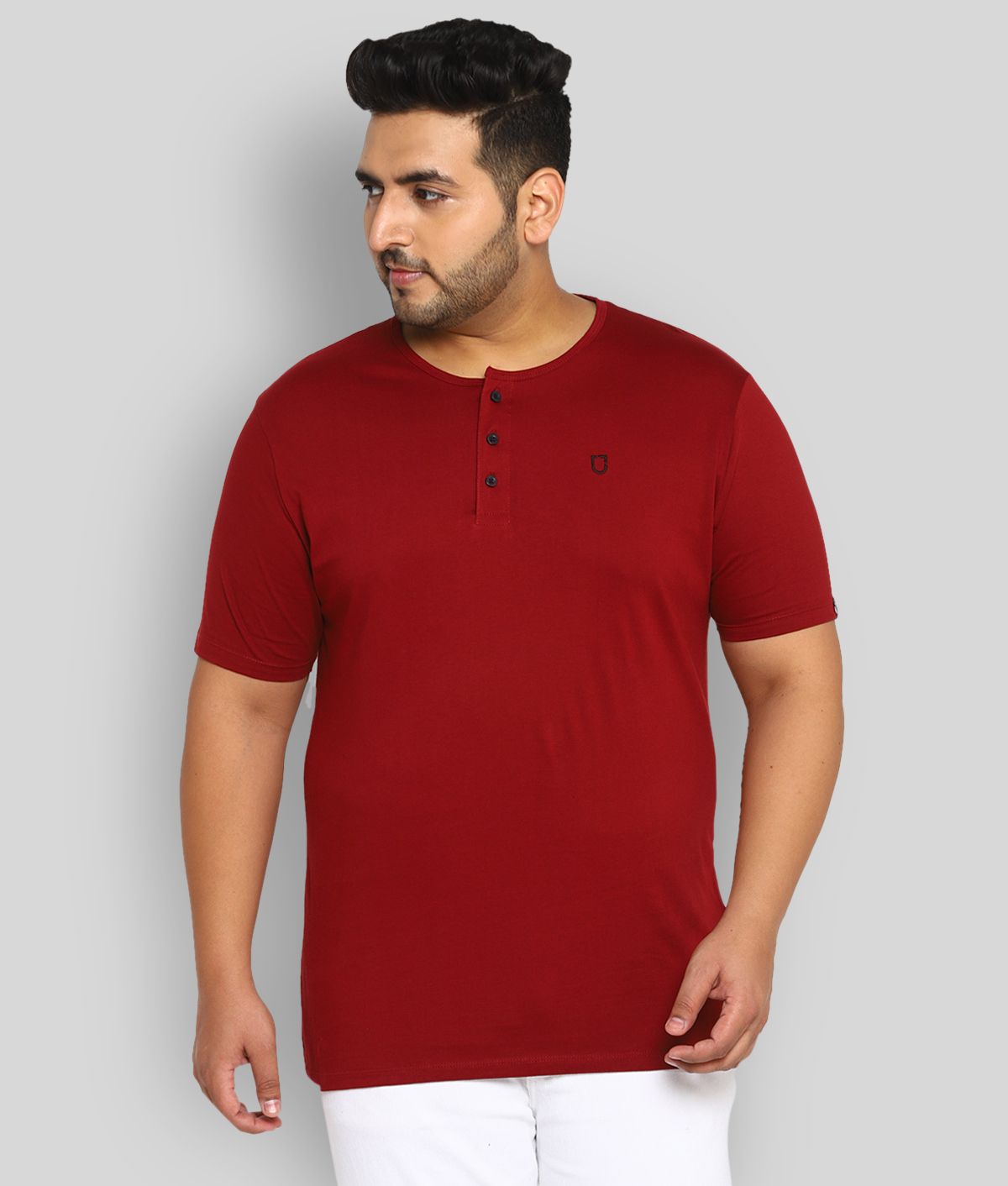     			Urbano Plus - Maroon Cotton Regular Fit Men's T-Shirt ( Pack of 1 )