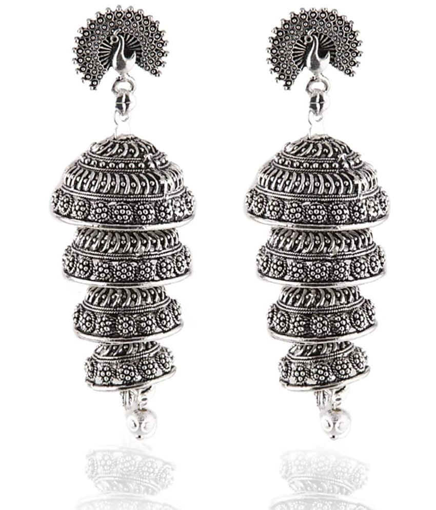     			Happy Stoning Peacock Inspired Sensational Jhumka Earrings