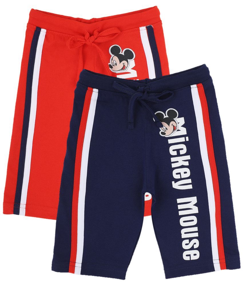     			MICKEY & FRIENDS BOYS CAPRI RED & NAVY PACK OF 2