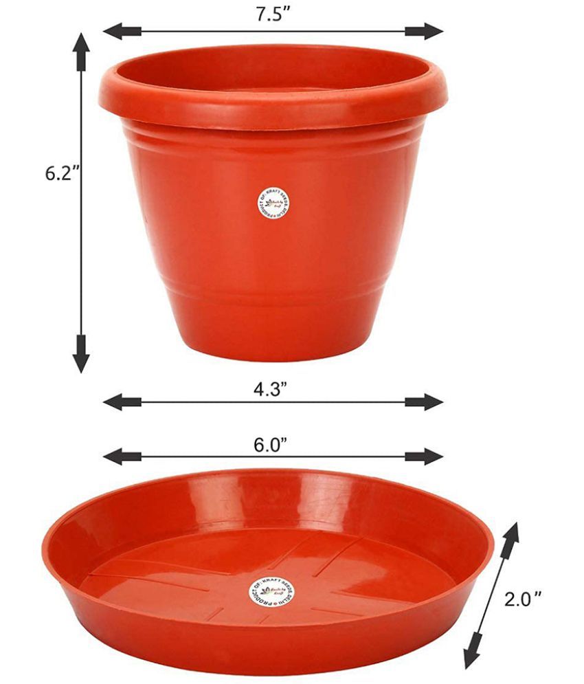 Kraft Seeds Plastic Pot Planters for Flowers and Home Gardening with ...