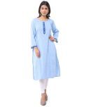 DESHBANDHU DBK - Blue Cotton Women's Straight Kurti