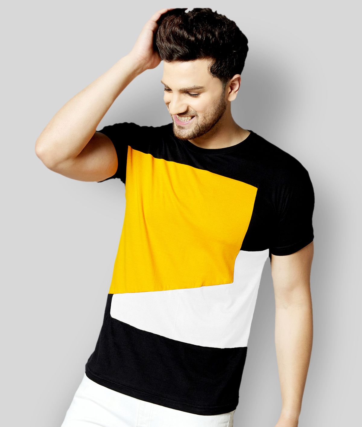 Buy AUSK - Multicolor Cotton Blend Regular Fit Men's T-Shirt ( Pack of ...