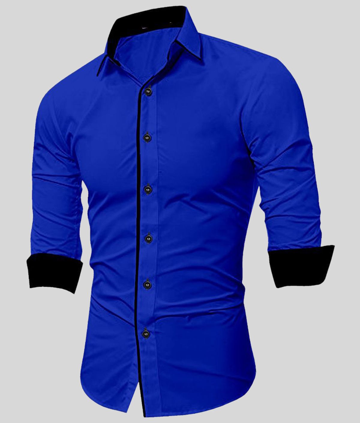     			Life Roads - Blue Cotton Slim Fit Men's Casual Shirt (Pack of 1 )