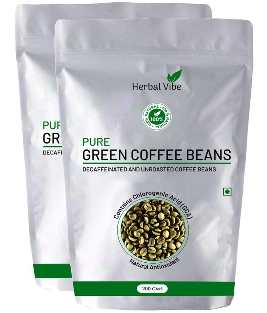 Herbal Vibe GREEN COFFEE BEANS FOR WEIGHT LOSS 400 gm Unflavoured Pack of 2