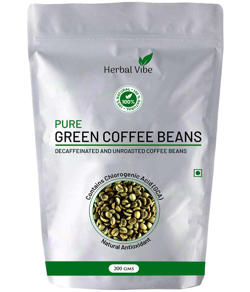 Herbal Vibe Green Coffee Beans for Weight Loss 200 Gms 200 gm Unflavoured Single Pack