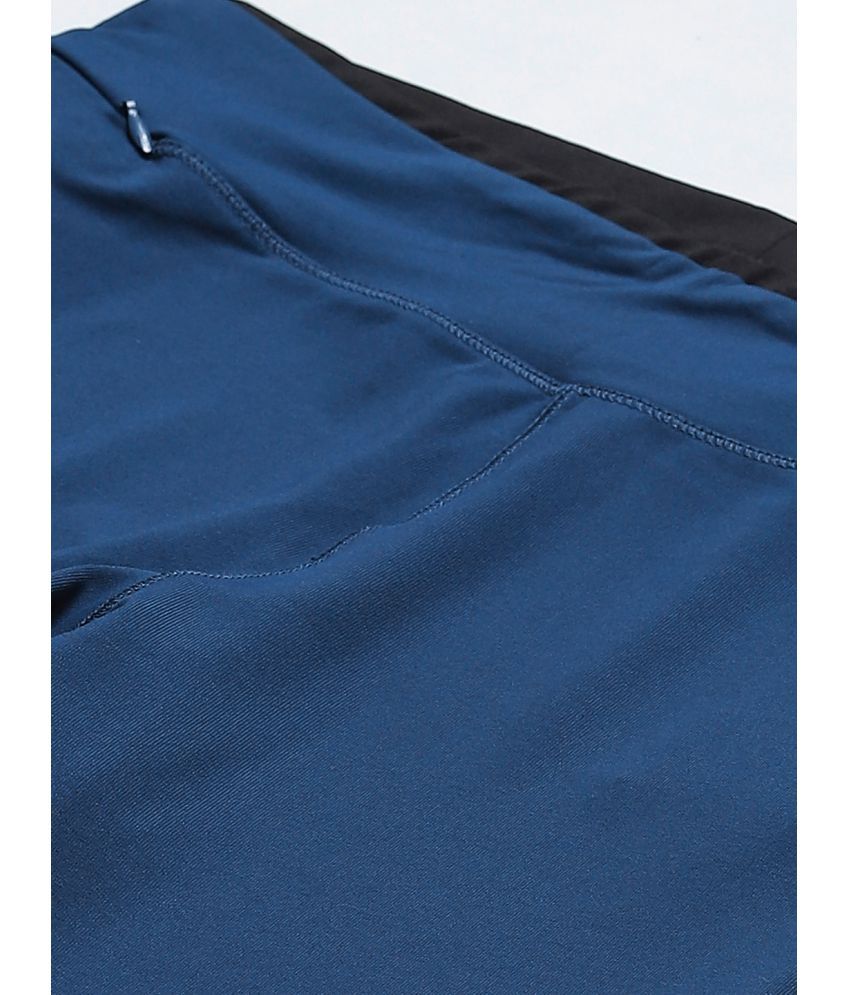     			Alcis Blue Polyester Solid Capri - Single