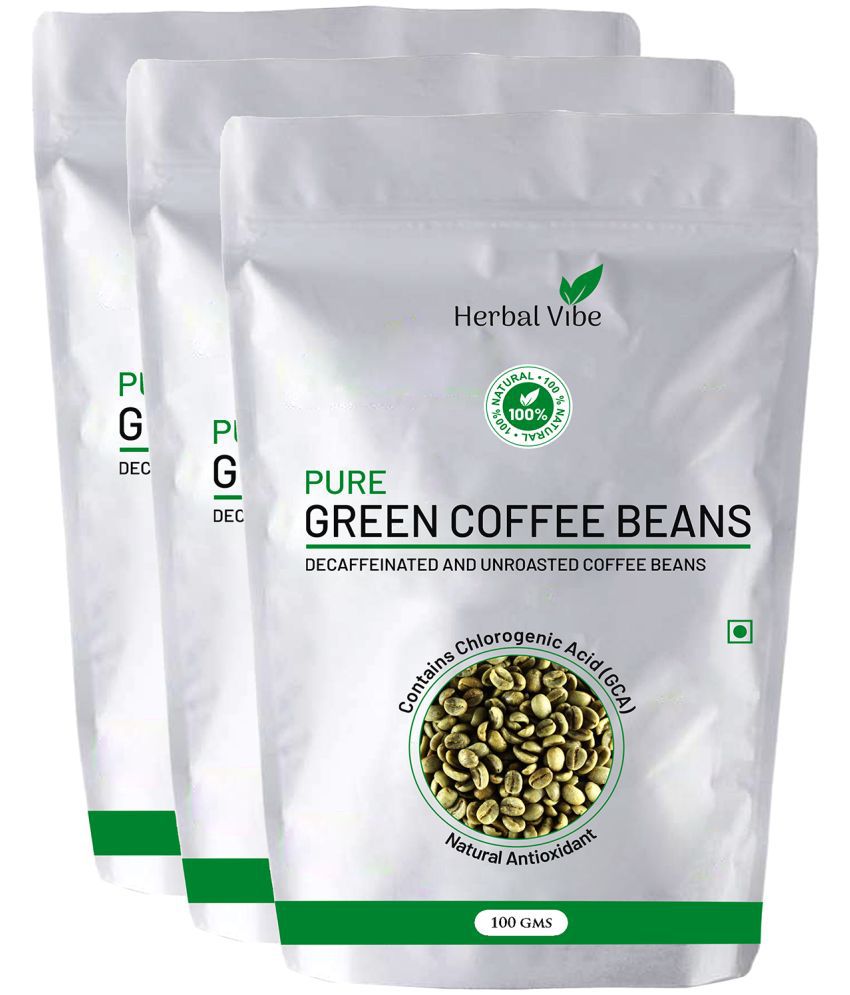 Herbal Vibe Premium Green Coffee Beans Unflavoured 300 gm Unflavoured Pack of 3