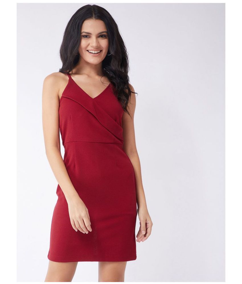     			Zima Leto Polyester Red Sheath Dress - Single