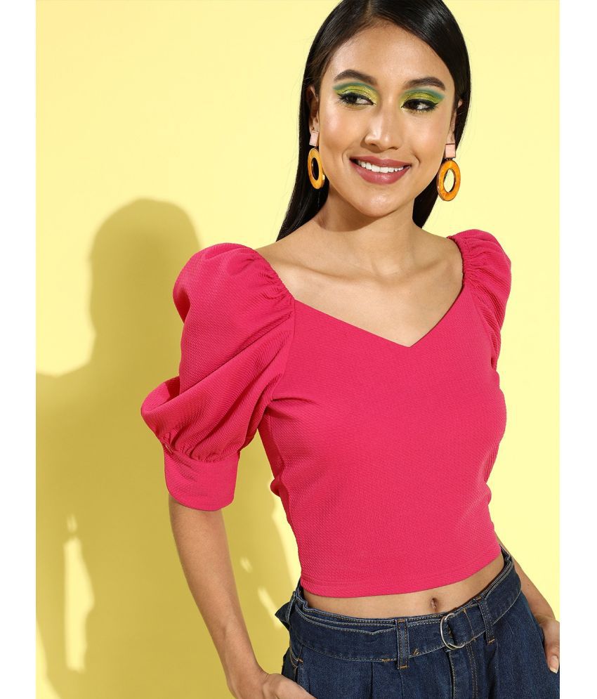     			Rare - Pink Polyester Women's Crop Top ( Pack of 1 )