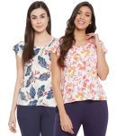 Clovia - Multicolor Cotton Women's Nightwear Night T-Shirt ( Pack of 2 )