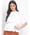 Oxolloxo - White Polyester Women's Peplum Top ( Pack of 1 )