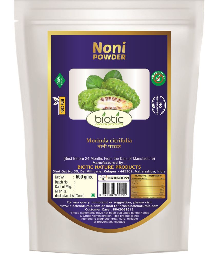 Biotic Noni Powder (Morinda citrifolia) Noni Fruit Powder 500 gm