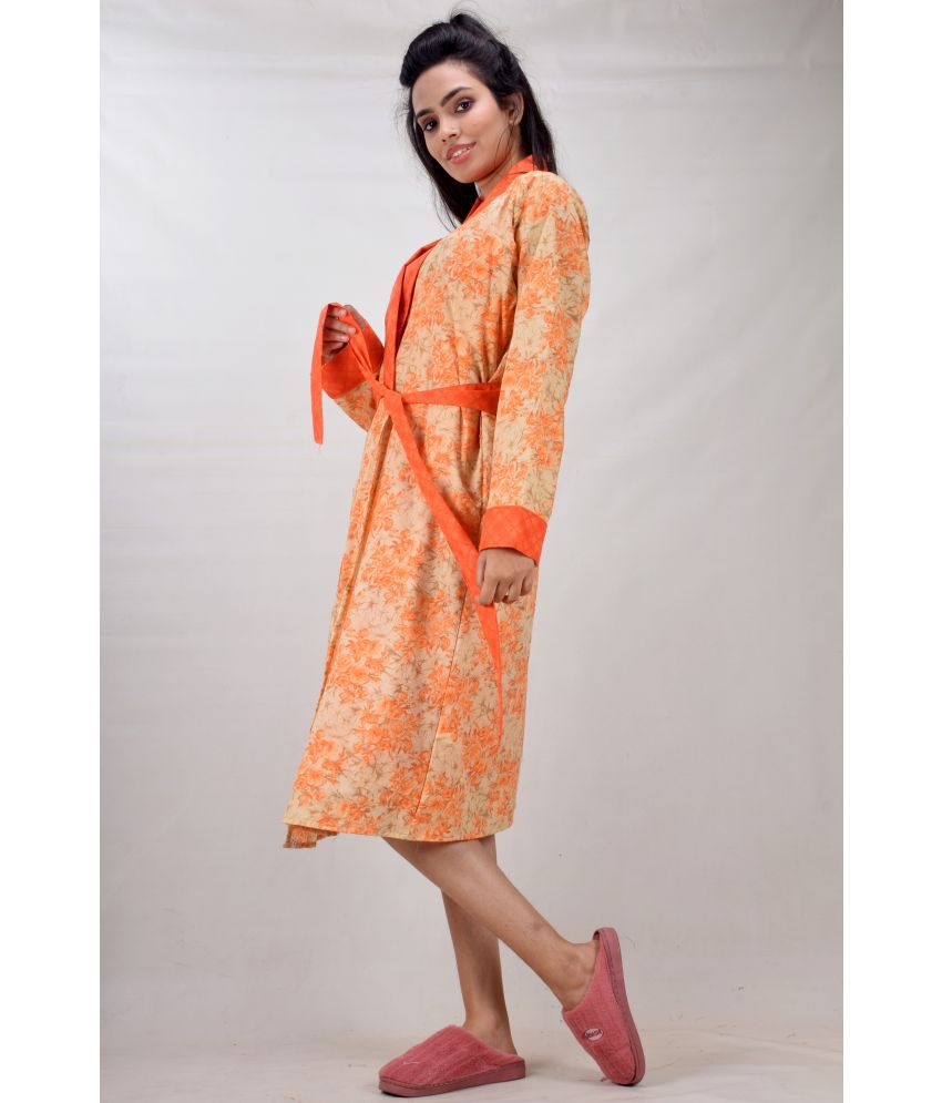     			CLYMAA Cotton Robes - Orange Single