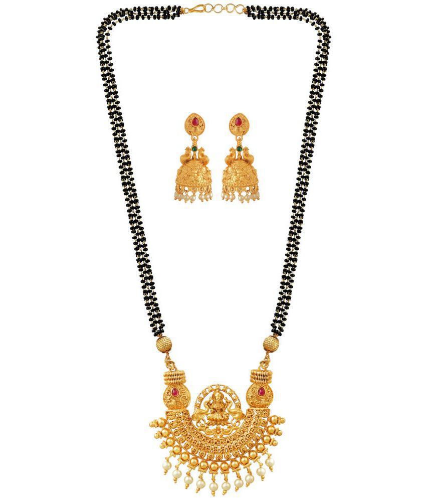 Laksmi Inspired Long Mangslutra With Earrings For Women