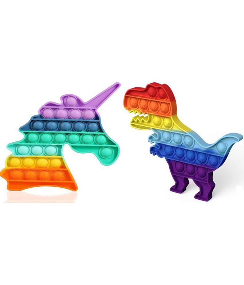 Pop It horse shape & pop it Dinosaur popit combo pack Fidget Toys for ...