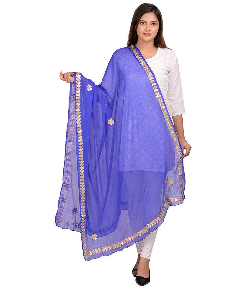     			Apratim Blue Chiffon Dupatta - Single