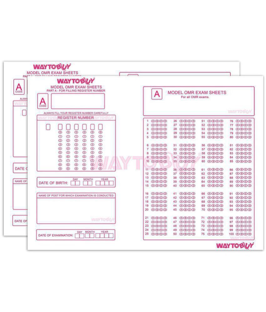 WAYTOBUY Model OMR Exam Sheets for Kerala PSC Examination Practice for Students (OMR0121, Pack ...