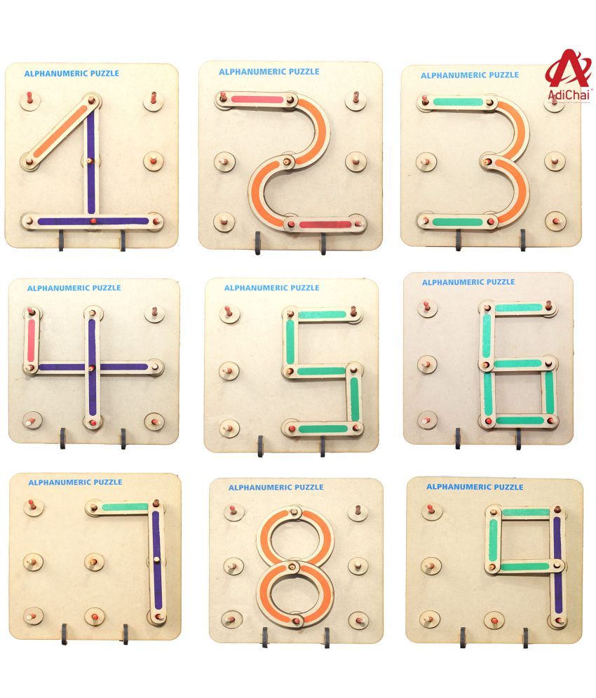 AdiChai Wooden Alphabets Numeric Puzzle Toys for Kids 3 4 5 Years | 50 ...