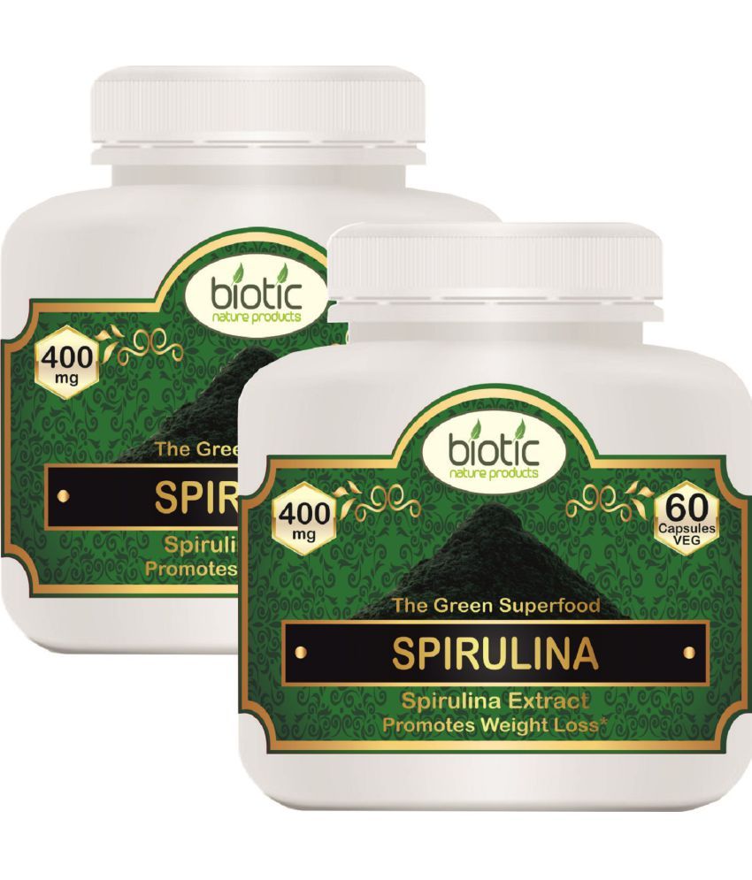     			Biotic Spirulina Capsules 400mg Capsule 120 no.s Pack of 2