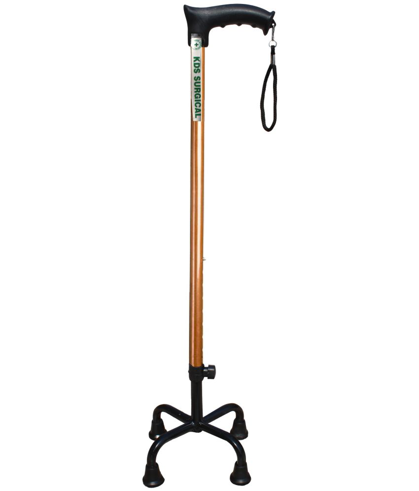     			KDS SURGICAL 4 Leg Black Copper Dori Height Adjustable Copper Walking Sticks