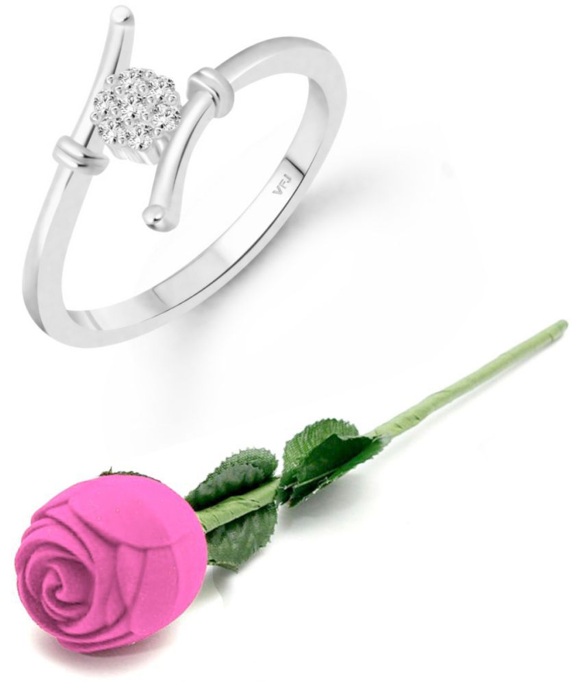     			valentine day ring rose box   Crystal Ring for Women and Girls