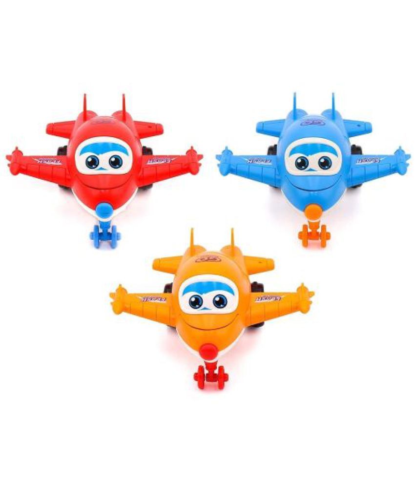 Tzoo Mini Transforming Robot Airoplane and Pull Push Back Action Robot