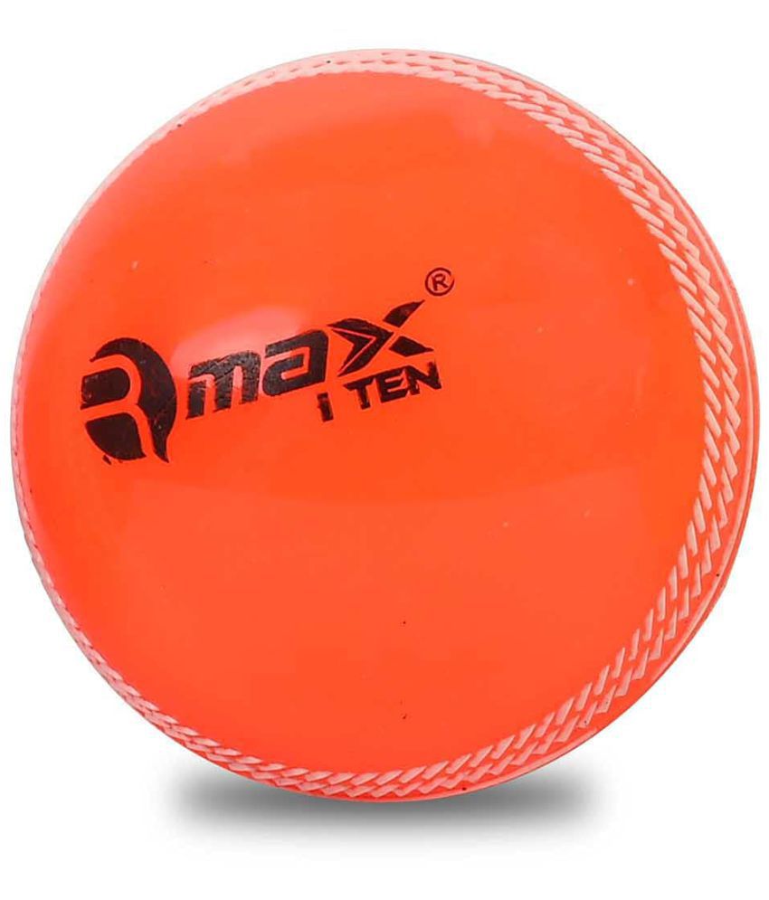     			Rmax i-10 PVC Cricket Ball for Practice, Training, Matches for All Age Group (Knocking Ball, Hard Shot Ball, i-10 Soft Ball) (Orange, Pack of 1)