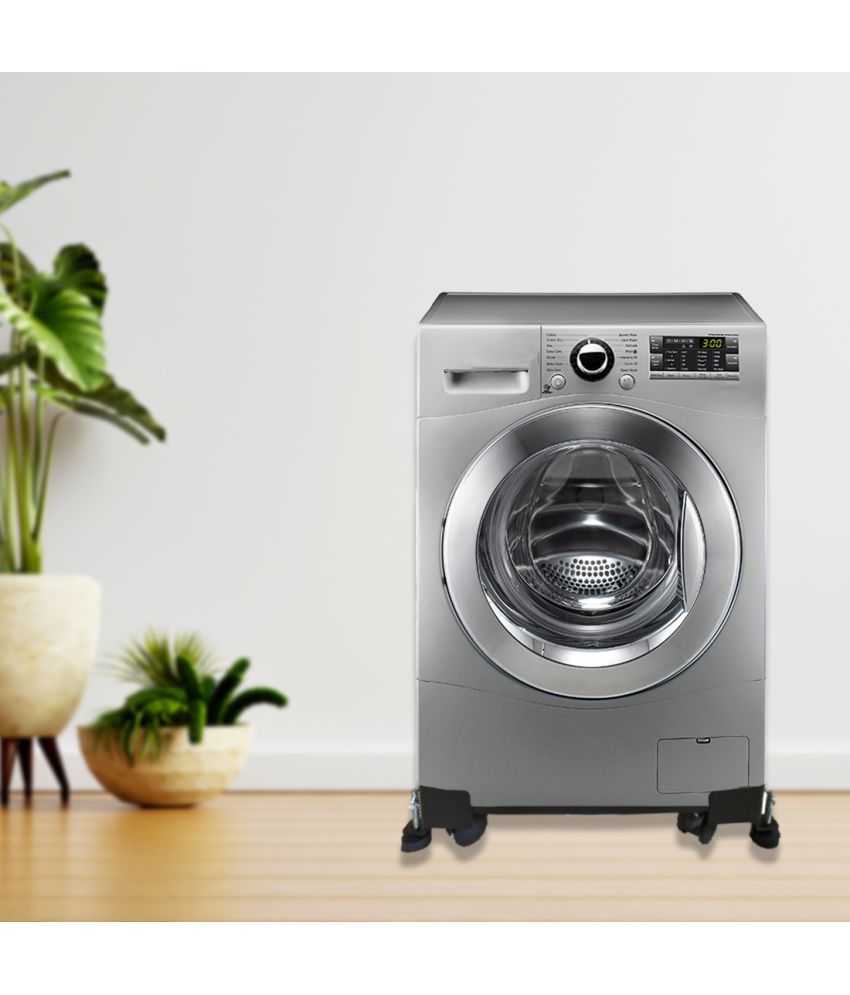 Smart Shelter Metal Storage Trolleys Washing Machines, Refrigerator, Dishwasher Stand Black