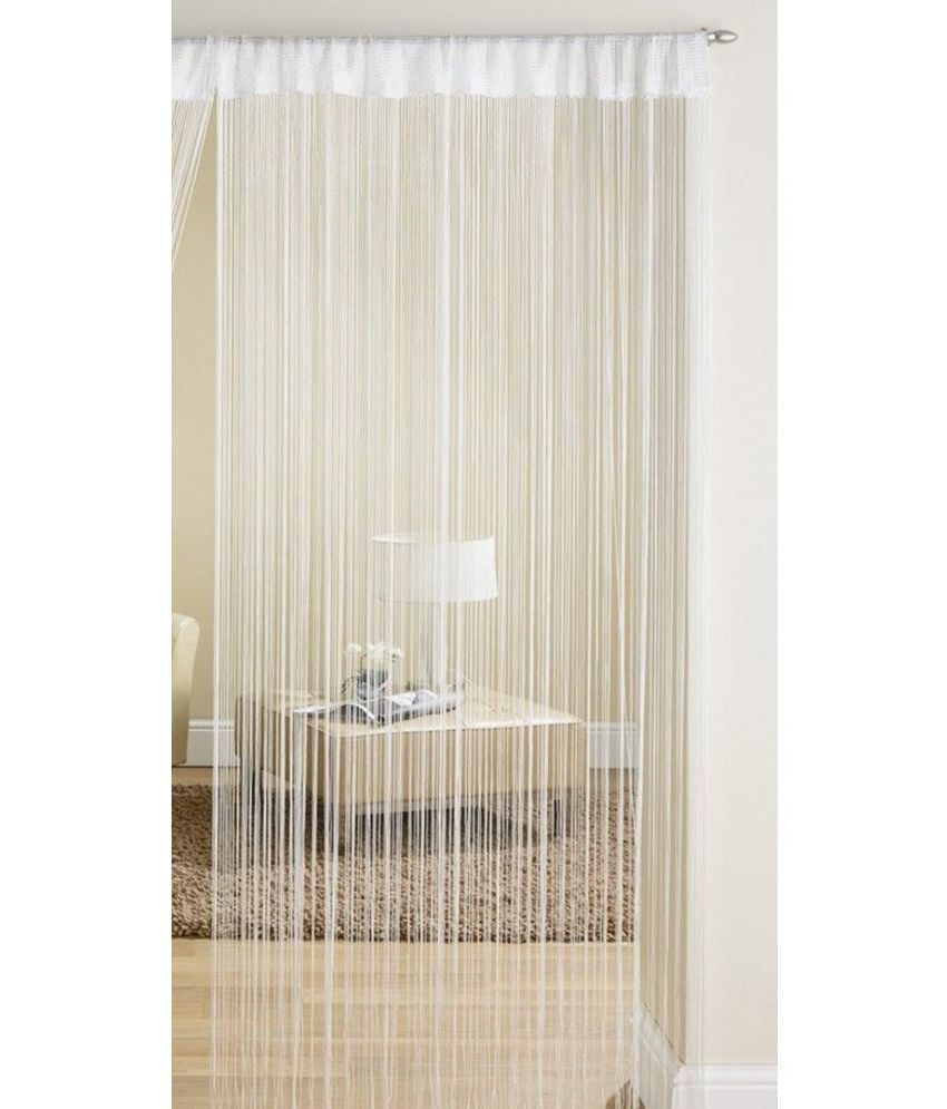     			Homefab India Solid Semi-Transparent Rod Pocket Door Curtain 7ft (Pack of 1) - White