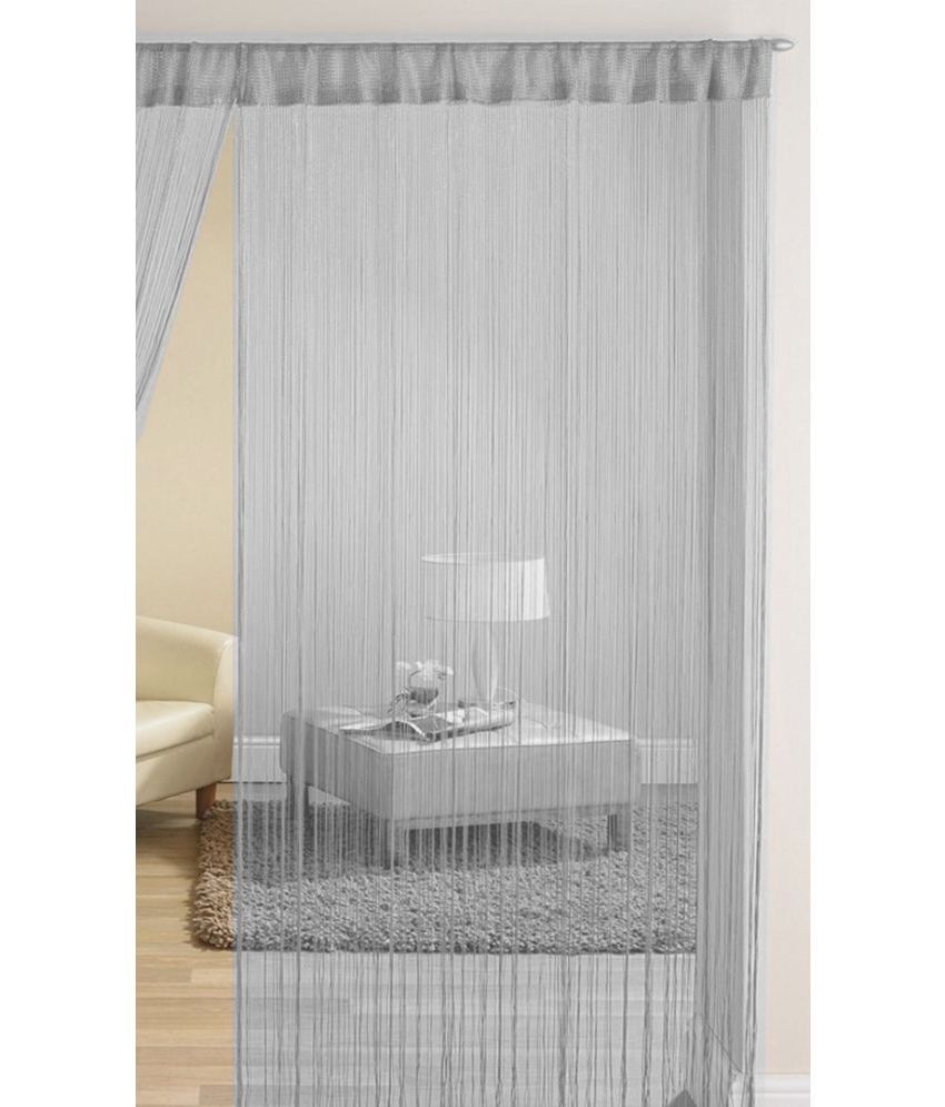     			Homefab India Solid Semi-Transparent Rod Pocket Long Door Curtain 9ft (Pack of 1) - Grey
