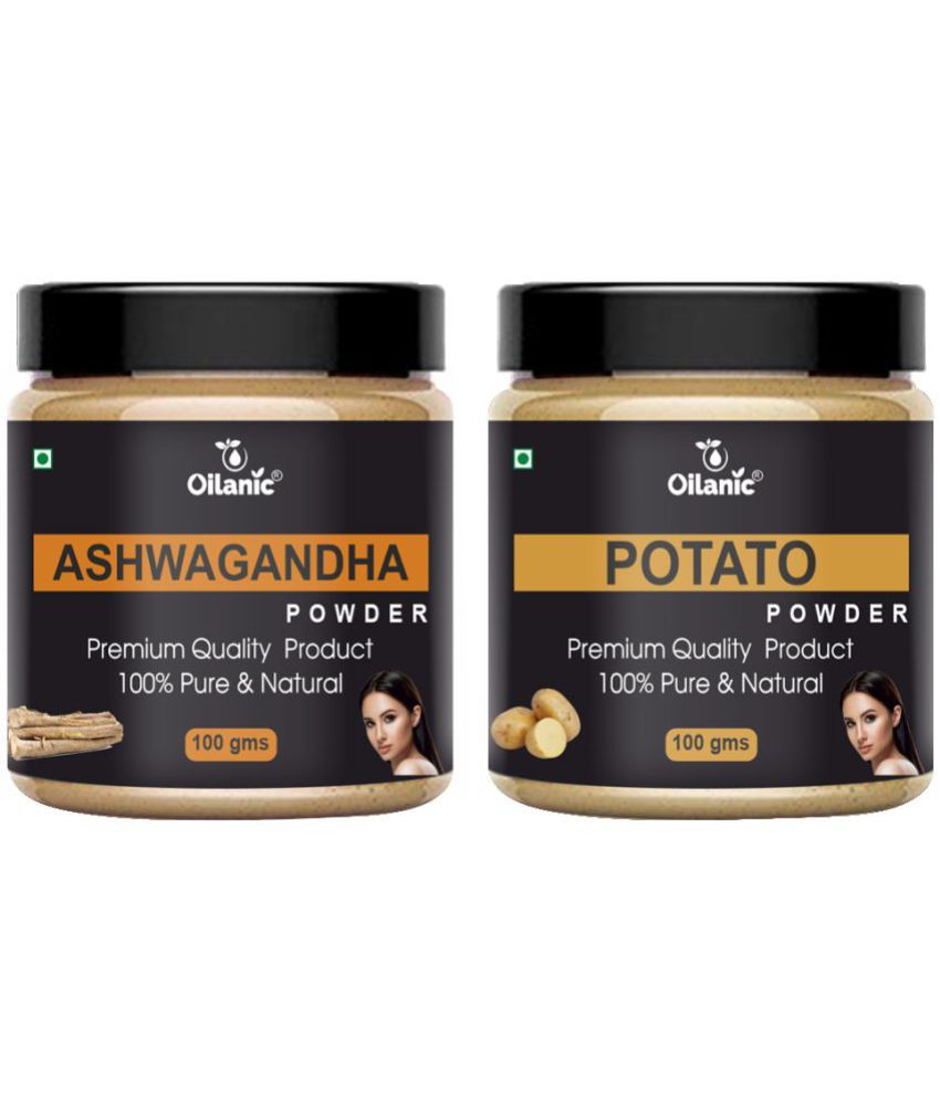     			Oilanic 100% Pure Ashwagandha Powder & Potato Powder For Skincare Hair Mask 200 g Pack of 2