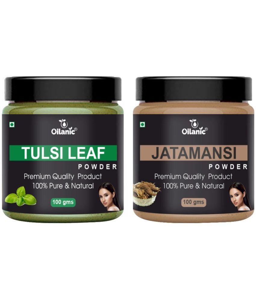     			Oilanic 100% Pure Tulsi Powder & Jatamansi Powder For Skin Hair Mask 200 g Pack of 2
